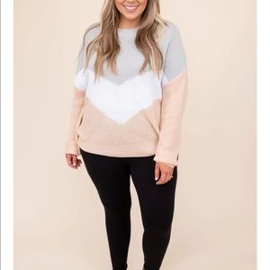 Chic Soul Chevron Sweater Plus Size 1X